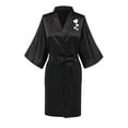thumbnail image 1 of Jacenvly Pajamas for Women Soft Comfortable Women'S Nightgowns & Sleepshirts Fashionable Front Back Printed Solid Color Ice Silk Bathrobe Home Clothing Black, 1 of 3