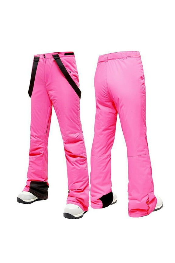 Pants for Women Bundle Foot Long Elastic Waisted Drawstring Pocket Plain Cargo Pants Women Insulated Snowboard Suspenders Pants Snow Ski Bib Trousers
