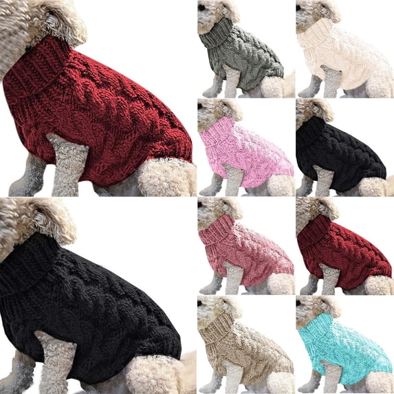 Jacenvly Pet Health And Wellness Products Fashiom Solid Winter Dog Sweater Knitted Warm Sleeveless Pet Clothes Hot Pink