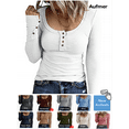 thumbnail image 1 of Jacenvly Petite Cotton Scroop Neck Crop Top Classic Pure Knit Long Sleeve Blouses Size S-2XL, 1 of 6