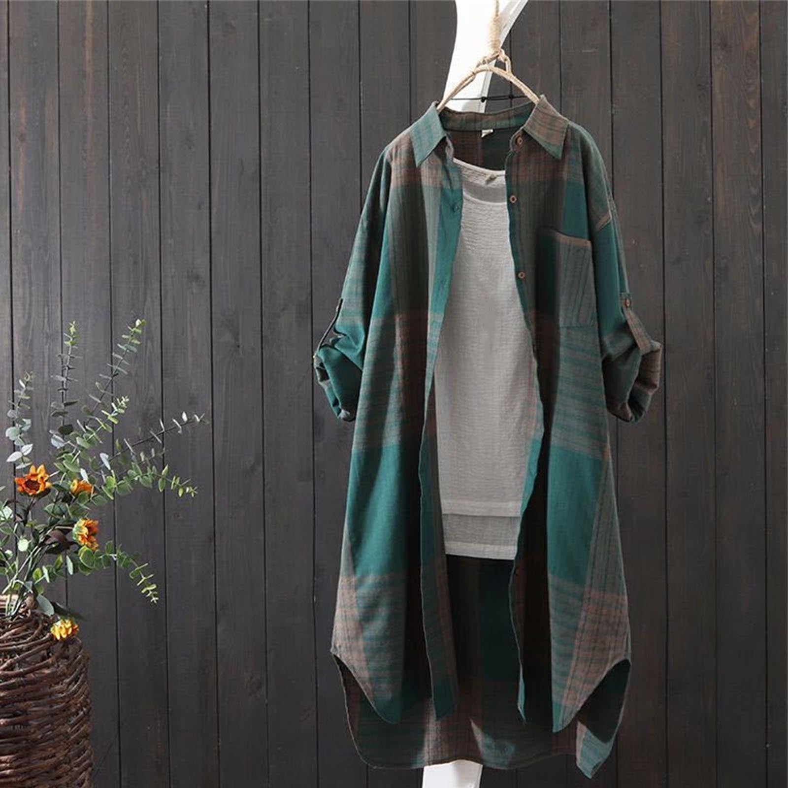 Oh Plaid Button Up Long Sleeve Shacket with Breast Pockets main image 1