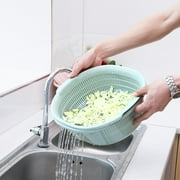 Jacenvly Plastic Double Dishwashiing Basket Draiiniing Basket Kitchen Basket Household Fruit Bowl Multifunctional Round Dishwashiing Basiin Fruit Basket New Year Gift Birthday Gifts for Women