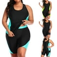 thumbnail image 1 of Jacenvly Plus Size Swimsuits for Women 2Pcs Swimdress Two-Piece Swimwear with Tankini Top Bathing Suits Green, 1 of 10