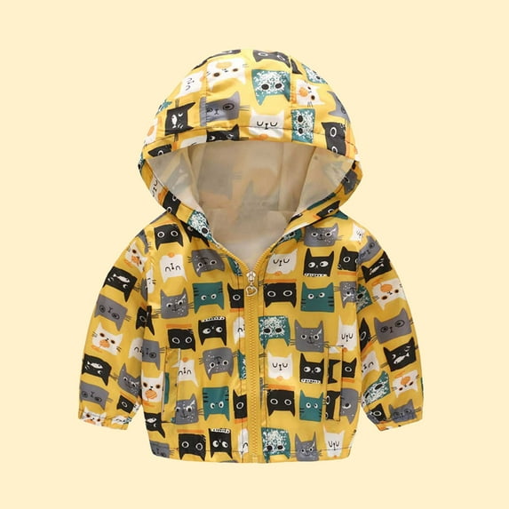 Jacenvly Rain Jacket Girls/Boys Waterproof Windproof with Hood Pocket Winter Coats for Kids Boys/Girls Lightweight Warm Comfortable Cute Coats Outdoor Activity Jacket