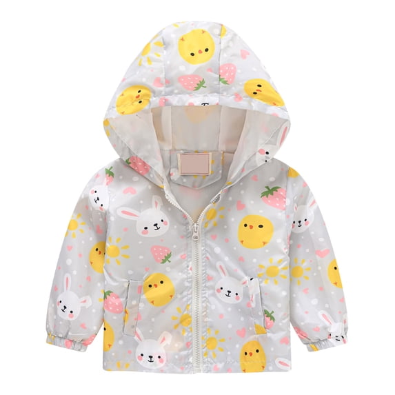 Jacenvly Rain Jacket Girls/Boys Waterproof Windproof with Hood Pocket Winter Coats for Kids Boys/Girls Lightweight Warm Comfortable Cute Coats Outdoor Activity Jacket