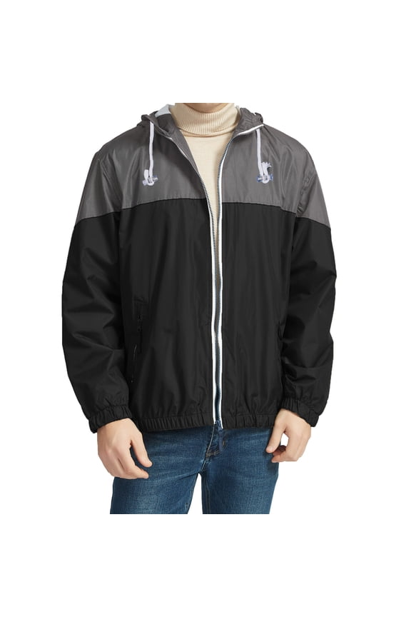 Rain Jacket Men Waterproof Windproof Drawstring Hooded Zip Pocket Mens Winter Coats Lightweight Warm Fashionable Casual Coats Hiking Mountain Ski Outdoor Sports Jacket