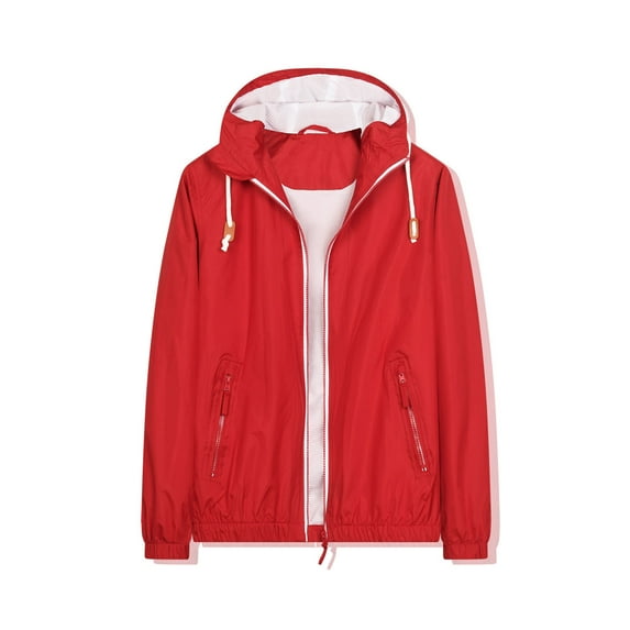 Jacenvly Rain Jacket Men Waterproof Windproof Drawstring Hooded Zip Pocket Mens Winter Coats Lightweight Warm Fashionable Casual Coats Hiking Mountain Ski Outdoor Sports Jacket