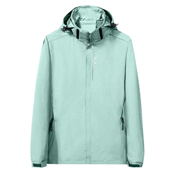 Jacenvly Rain Jacket Women Waterproof Windproof Drawstring Hooded Zip Pocket Womens Winter Coats Lightweight Warm Fashionable Casual Coats Hiking Mountain Ski Outdoor Sports Jacket