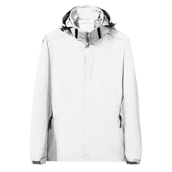 Jacenvly Rain Jacket Women Waterproof Windproof Drawstring Hooded Zip Pocket Womens Winter Coats Lightweight Warm Fashionable Casual Coats Hiking Mountain Ski Outdoor Sports Jacket