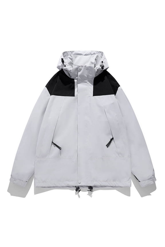 Rain Jacket Women Waterproof Windproof Drawstring Hooded Zip Pocket Womens Winter Coats Lightweight Warm Fashionable Casual Coats Hiking Mountain Ski Outdoor Sports Jacket