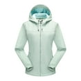 thumbnail image 1 of Jacenvly Rain Jacket Women Waterproof Windproof Drawstring Hooded Zip Pocket Womens Winter Coats Lightweight Warm Fashionable Casual Coats Hiking Mountain Ski Outdoor Sports Jacket, 1 of 2