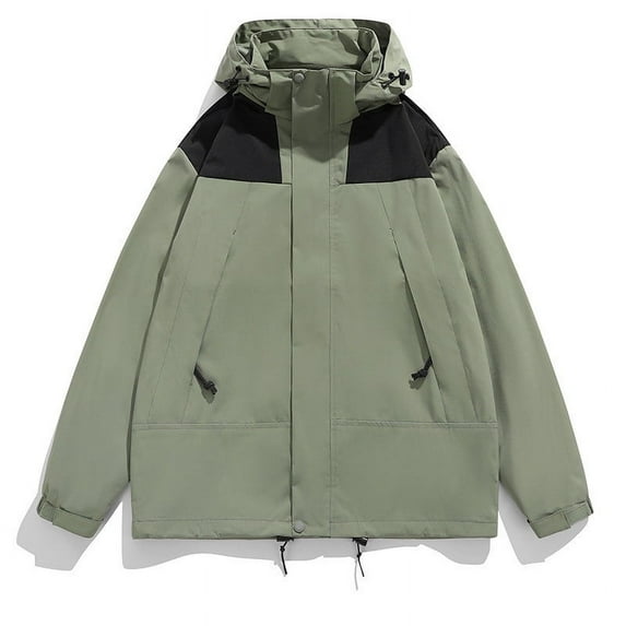 Jacenvly Rain Jacket Women Waterproof Windproof Drawstring Hooded Zip Pocket Womens Winter Coats Lightweight Warm Fashionable Casual Coats Hiking Mountain Ski Outdoor Sports Jacket