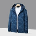 thumbnail image 1 of Jacenvly Rain Jacket Women/Men Waterproof Windproof Drawstring Hooded Zip Pocket Women'S/Men'S Sport Coats Lightweight Warm Fashionable Casual Coats Hiking Mountain Ski Outdoor Sports Jacket, 1 of 3