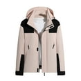 thumbnail image 1 of Jacenvly Rain Jacket Women/Men Waterproof Windproof Removable Hood Zip Pocket Men/Womens Winter Coats Lightweight Warm Fashionable Casual Coats Hiking Mountain Ski Outdoor Sports Jacket, 1 of 2