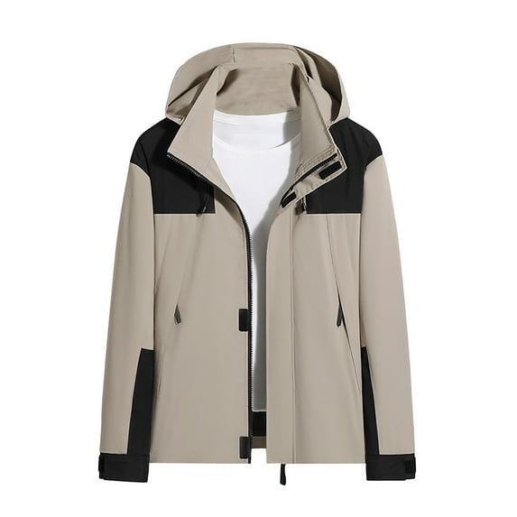 Jacenvly Rain Jacket Women/Men Waterproof Windproof Removable Hood Zip Pocket Men/Womens Winter Coats Lightweight Warm Fashionable Casual Coats Hiking Mountain Ski Outdoor Sports Jacket