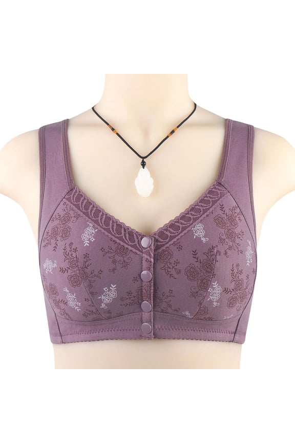 Sports Bras for Women Button Front Closure Lace No Underwire Stretchable Solid Beautiful-Back Bra Women Bras Pack Breathable Soft Comfortable Woman'S Underwear No Rims