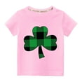 thumbnail image 1 of Jacenvly St. Patrick'S Day Boys Clothes Soft Comfortable Short Sleeve Kids Shirt Loose Round Neck Toddler Kids Boys Girls Fashion Cute Print Top 3-9 Years Pink, 1 of 3