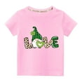 thumbnail image 1 of Jacenvly St. Patrick'S Day Kids Clothes Lightweight Short Sleeve Kids Shirt Trendy Crewneck Toddler Kids Boys Girls Fashion Cute Round Neck Print Top 3-9 Years Pink, 1 of 3