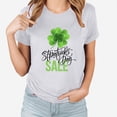 thumbnail image 1 of Jacenvly St. Patrick's Day Shirts for Women Clearance 2024 Loose Short Sleeve Womens Tops Skin-Friendly Round Neck Blouse Ladies Saint Patrick's Day Printed T-Shirt With And Top White, 1 of 3
