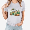 thumbnail image 1 of Jacenvly St. Patrick's Day Shirts for Women 2024 Loose Short Sleeve Womens Tops Soft Satiny Round Neck Blouse Ladies Saint Patrick's Day Printed T-Shirt With And Top White, 1 of 3