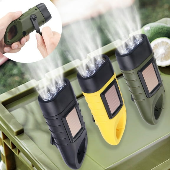 Jacenvly Summer Home Trend Solar Power Hand Power Generation Flashlight Home Mini Portable Outdoor Led Light Source Lamp Camping Flashlight Abs Key Chain Design Easy To Carry