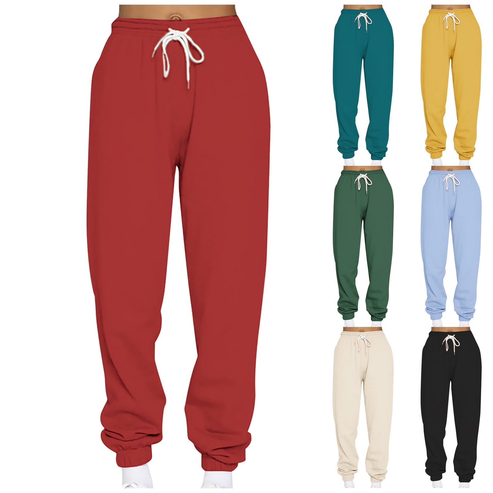 Jacenvly Sweatpants Women Clearance Bundle Foot Long Elastic Waisted