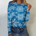 thumbnail image 1 of Jacenvly Sweatshirt for Womens Fall Long Sleeve Christmas Snowflake Print Womens Tops Trendy Cute Casual Round Neck Sweaters Light Soft Comfortable and Warm, 1 of 4