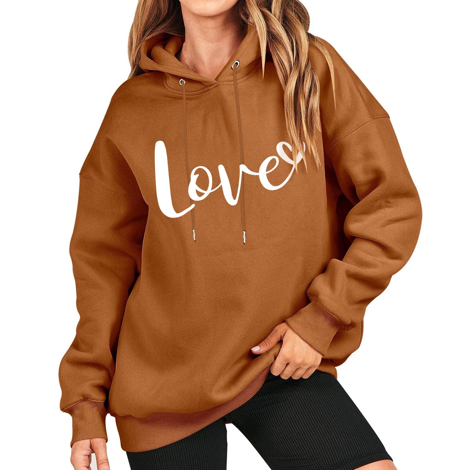 Jacenvly Womens Sweatshirts Graphic Clearance Long Sleeve Letter
