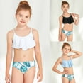 thumbnail image 1 of Jacenvly Swimwear for Girl Soft Satiny Baby Girls Swimwear Children's Swimsuit Scollop Sleeveless Split Swimsuit Bikini Bathing Suit Swimming Set 11-12 Years Black, 1 of 10