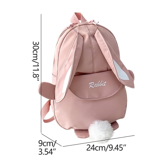 Jacenvly Travel Bags Women Solid Color Small Backpack Schoolbag Lightweight Student Schoolbag Personalized Bunny Backpack