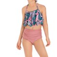 thumbnail image 1 of Jacenvly Two Piece Swimsuit Toddler Quick Drying Parent-Child Swimsuit High-Waisted Bikini Split New Mother-Daughter Style Ruffled Swimsuit 2Y-10Y 6Y Pink, 1 of 4