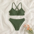 thumbnail image 1 of Jacenvly Two Piece Swimsuit Toddler Clearance Soft Satiny Girls Swimsuit Bikini Swimsuit Spaghetti Strap Bathing Suit Outfits Quick Dry Swimwear Two Piece Swimsuits 8-14 Years 8Y Green, 1 of 6