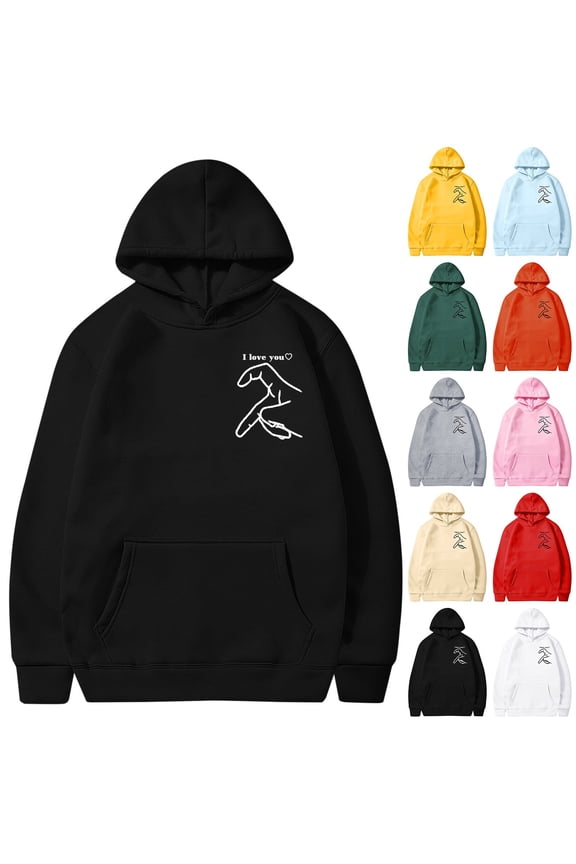 Valentine'S Day Couples Hoodies Long Sleeve Shirts Heart Pattern Hooded Cozy Leisure Valentine'S Day Printed Hooded Plush Hoodie Top Hooded Hoodie Pink