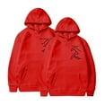 thumbnail image 1 of Jacenvly Valentine'S Day Gifts for Boyfriend Long Sleeve Shirts Heart Pattern Hooded Loose Casual Valentine'S Day Printed Hooded Plush Hoodie Top Hooded Hoodie Red, 1 of 4