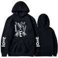 thumbnail image 1 of Jacenvly Valentine'S Day Gifts for Boyfriend Long Sleeve Shirts Love Letter Print Hooded Cozy Leisure Fashion Valentine'S Day Couple Hooded Fleece Pocket Sweater Coat Black, 1 of 3