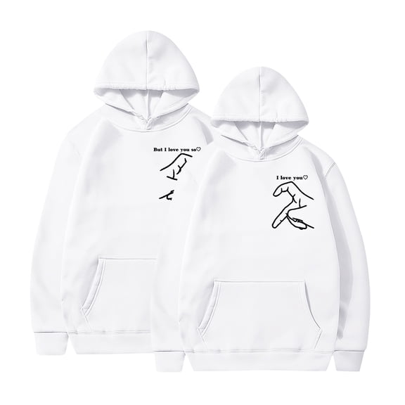 Jacenvly Valentine'S Day Present Men Long Sleeve Shirts Heart Pattern Hooded Cozy Leisure Valentine'S Day Printed Hooded Plush Hoodie Top Hooded Hoodie White