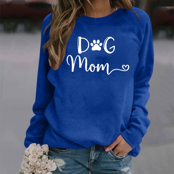 Jacenvly Valentine'S Day Shirt Woman Crewneck Sweatshirt Loose Long Sleeve Shirt Lightweight Contrast Color Women'S Printed T-Shirt Blouse Casual Tops Sweatshirt Blue