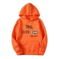 thumbnail image 1 of Jacenvly Valentine'S Day Shirts Long Sleeve Shirts Love Letter Print Hooded Loose Casual Men Pullover Tops Blouse Hoodie Sweatshirts Orange, 1 of 6