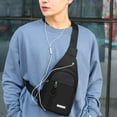 thumbnail image 1 of Jacenvly Water Proof Sliing Bag For Men Women Shoulder Backpack Chest Bags Crossbody Daypack with Earphone Hole For Hikiing Campiing Outdoor Trip New Year Gift Crossbody Bags for Women Medium Size, 1 of 1