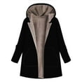 thumbnail image 1 of Jacenvly Winter Coats for Women Solid Fleece Jacket Thickening Warmth Long Sleeve Cardigan Hoodlies Zip-Up Pocket Jacket Casual Fashion Knee-Length Blouse, 1 of 3