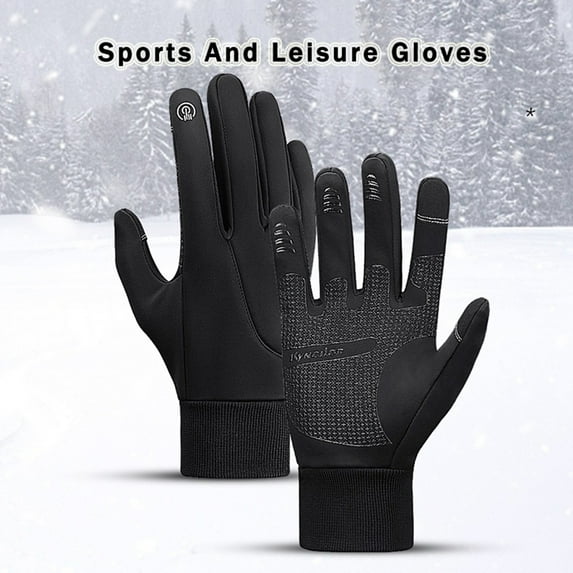 Jacenvly Winter Gloves Waterproof Cycling Gloves for Winter Thermal Bike Gloves for Men&Women
