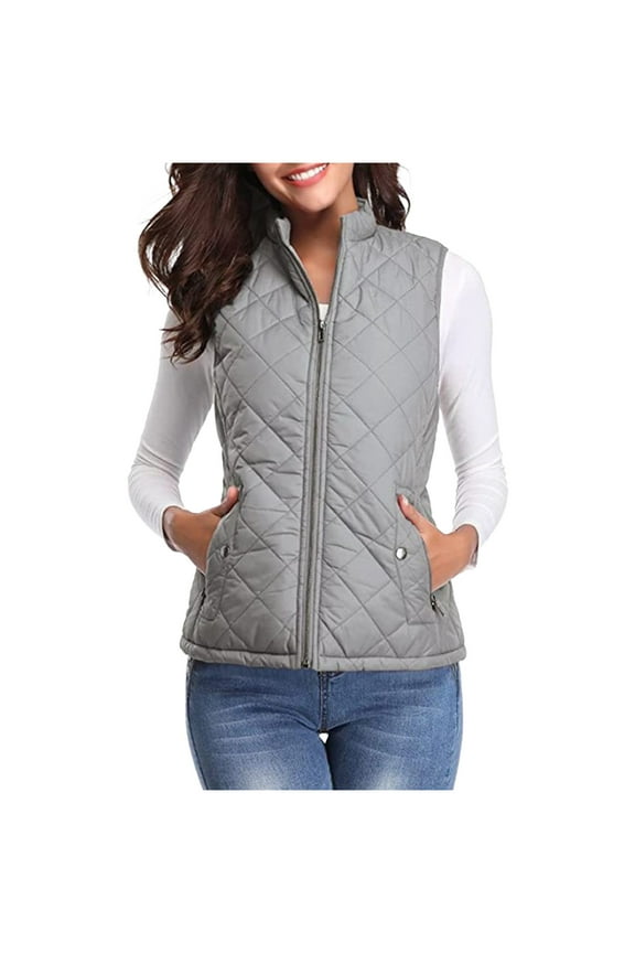 Winter Ladies Puffer Vest Activewear Cropped Stylish Pocket Coat Sleeveless Down Cotton Waistcoat