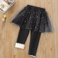 thumbnail image 1 of Jacenvly Winter Pants for Kids Skin-Friendly Girl Knit Leggings New Style Winter Girls Warm Fleece Lined Leggings Elastic Cotton Pants Suitable for 2-8 Years Old Black, 1 of 7