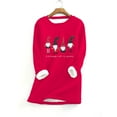 thumbnail image 1 of Jacenvly Winter Women's Casual Plush-lined Thermal Christmas Print Thickened Tops Crew Neck Long Sleeve Sweatshirt, 1 of 1