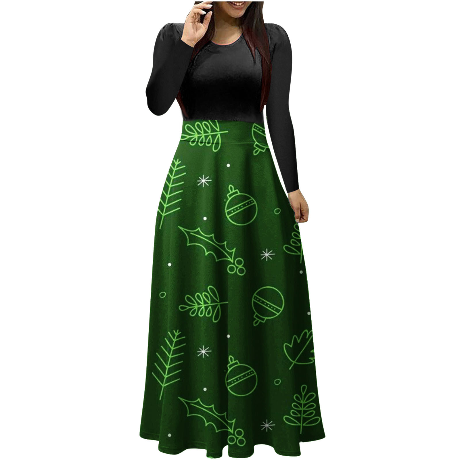 Jacenvly Women Christmas Dresses Clearance Long Sleeve Christmas