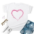 thumbnail image 1 of Jacenvly Women'S Valentine'S Day Gift Tops Short Sleeve T Shirts Heart Pattern Crewneck Loose Fashion Women'S Valentine'S Day Love Printed Short Sleeved T-Shirt Top White, 1 of 4