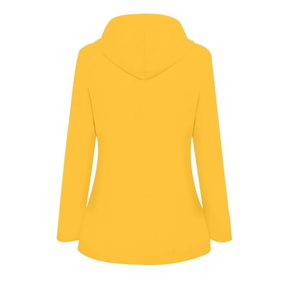 Jacenvly Women's Plus Size Solid Rain Jacket Outdoor Hooded Windproof,Size S-5X