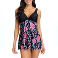 thumbnail image 1 of Jacenvly Womens 2-Piece Flounce Swimsuits Clearance Trendy Sleeveless Floral V-Neck Surfing Swimwear Skin-Friendly Women'S 2024 Spring Fashion Plus Size Skirt Style Two-Piece Swimsuit Suit Hot Pink, 1 of 8