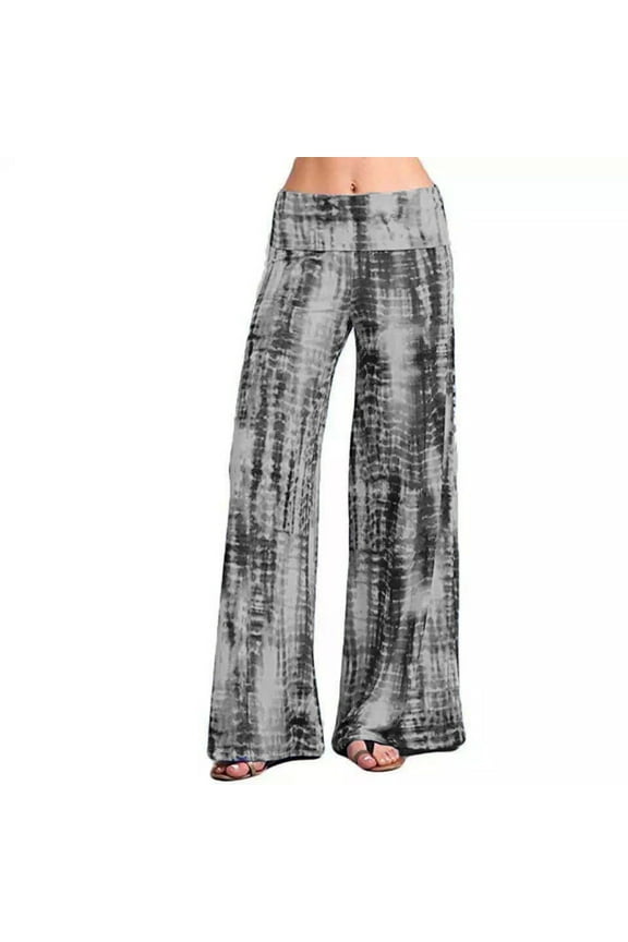 Womens Bell Bottom Leggings Junior Plus Size Fashion Misses Print Lightweight and Breathab Casual Loose Trouser Wide Leg Pants