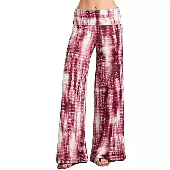 Jacenvly Womens Bell Bottom Leggings Junior Fashion Misses Print Lightweight and Breathab Casual Loose Trouser Wide Leg Pants